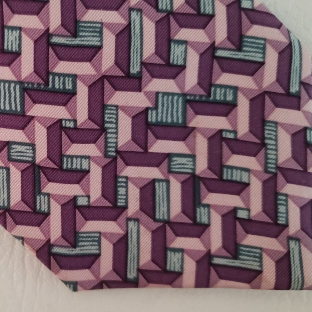 Pierre Balmain neck tie pink purple silk 1980s